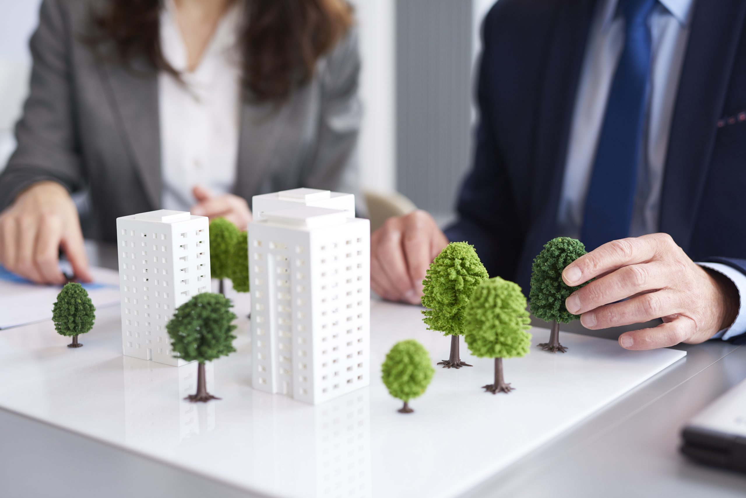 Shot of architectural model on the table in the office